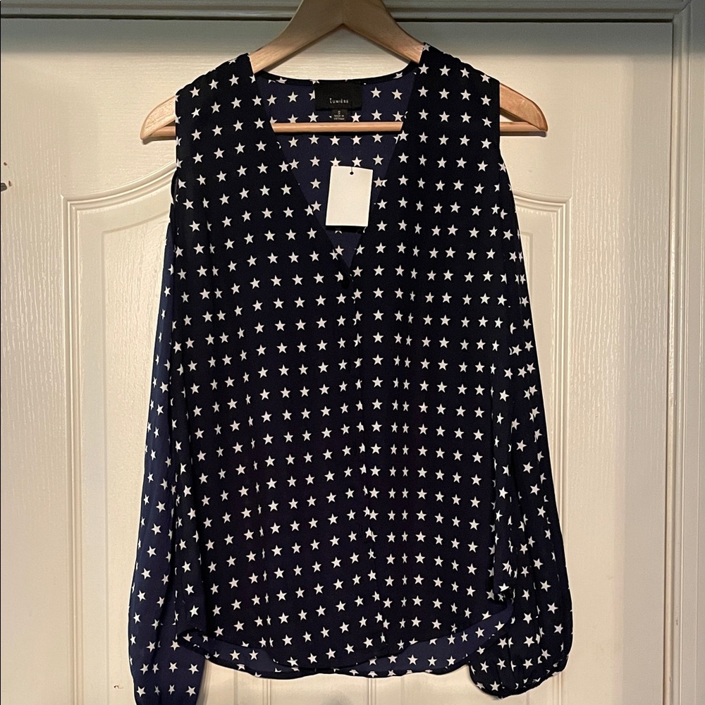 Lumiere Navy Star Print Blouse